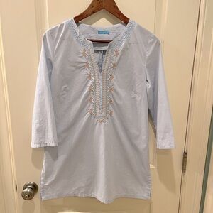 J. McLaughlin Cotton Tunic Embroidered Size Small